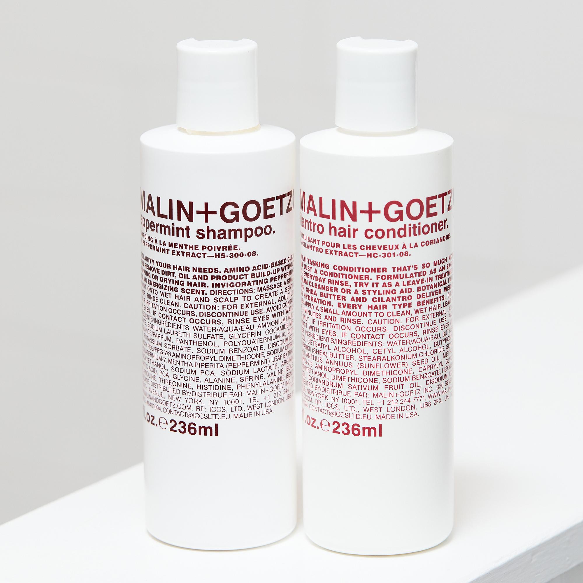 Malin + Goetz - cilantro hair conditioner and shampoo peppermint | Perfume Lounge