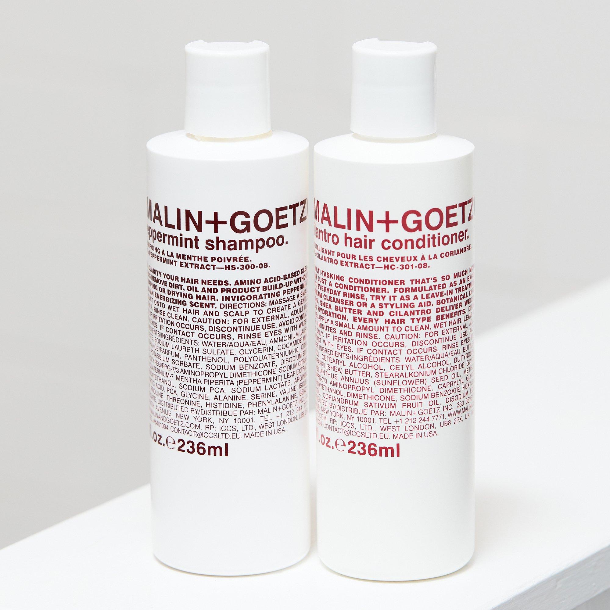 Malin + Goetz - cilantro hair conditioner and shampoo peppermint | Perfume Lounge