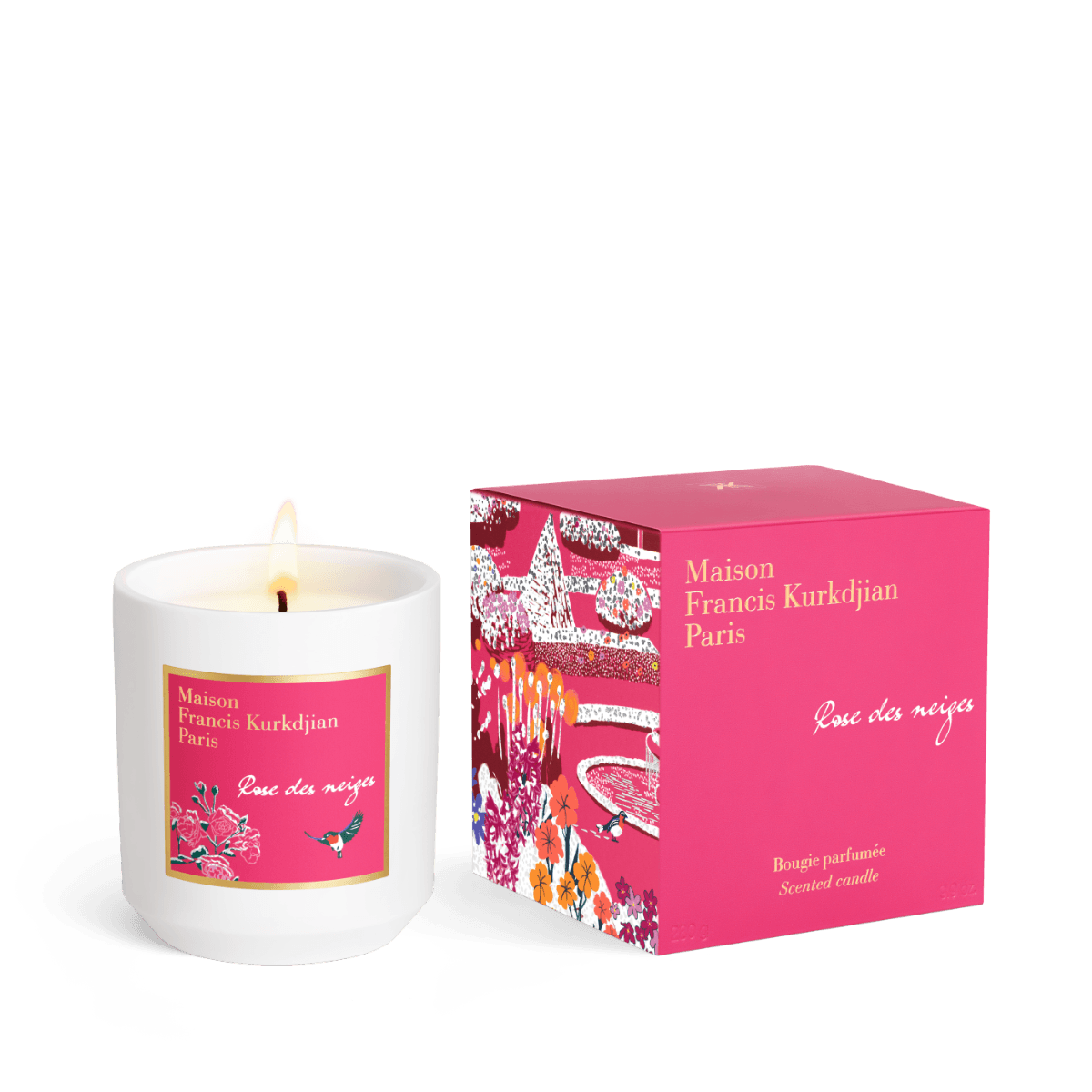 Image of Rose des Neiges scented candle by the perfume brand Maison Francis Kurkdjian