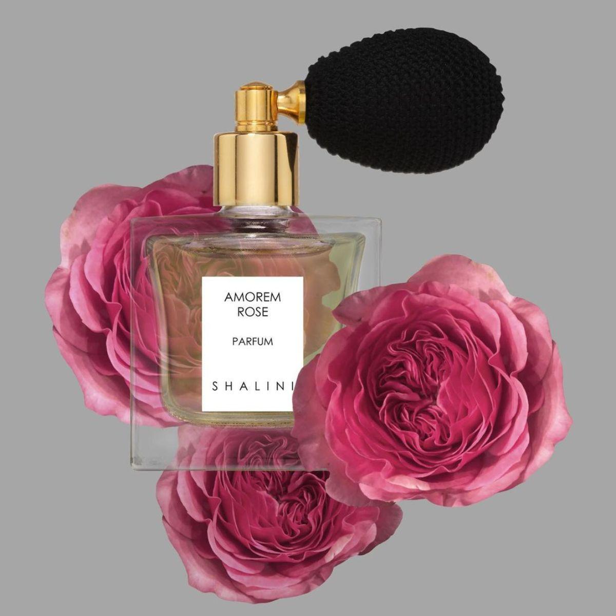 Image of Amorem Rose bulb atomizer by the perfume brand Shalini